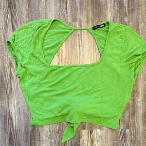 Fashion Nova Vibrant Green Crop Top